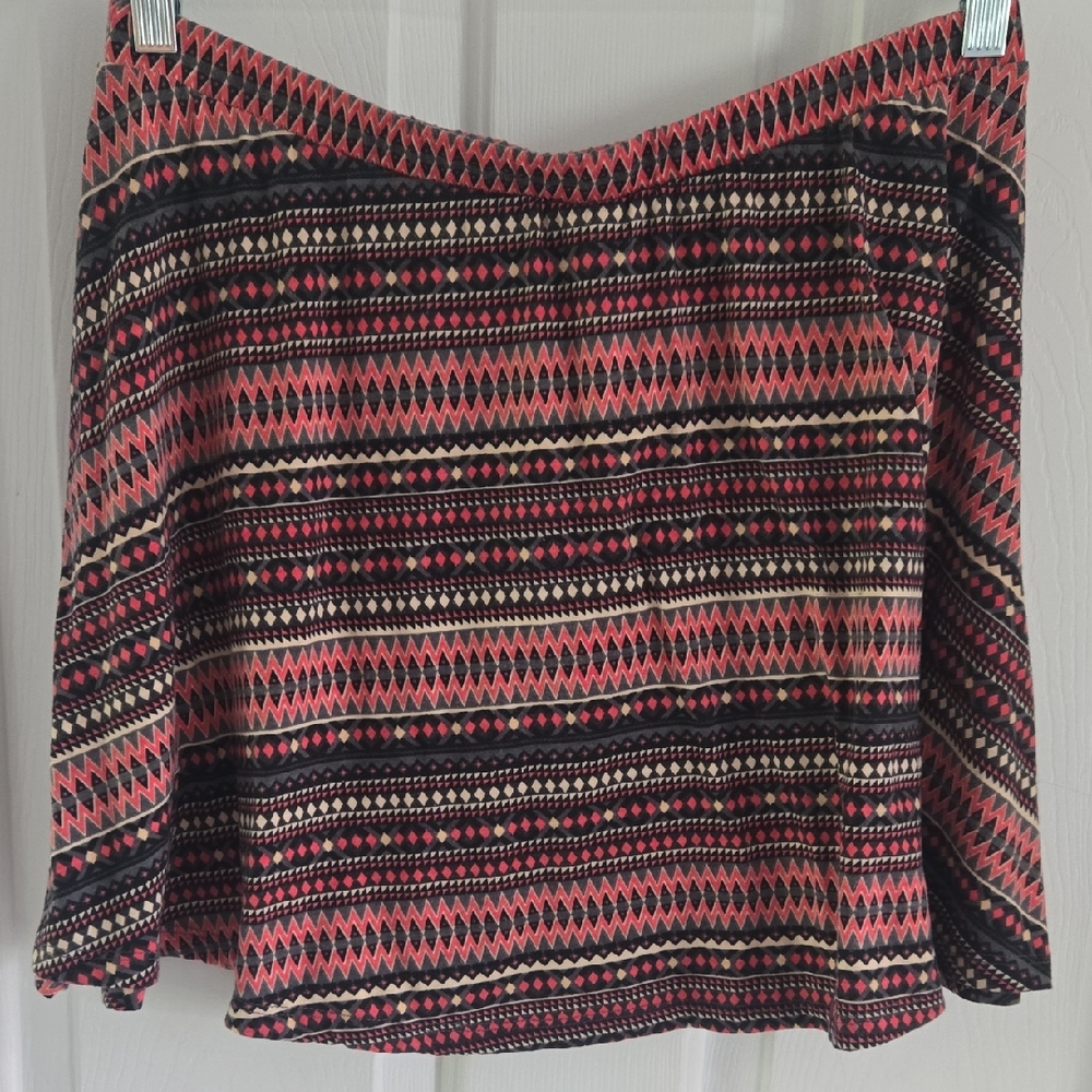 Mossimo Coral Grey Black Skirt, Size Large